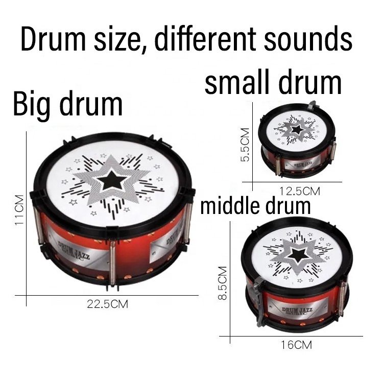 2023 Hot selling educational music rock jazz electroplate drum toy for kids Musical Instrument Toy