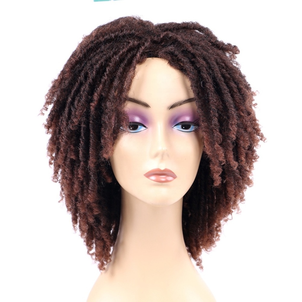 2023 Hot African Style Crochet Hair Wig Dreadlocks Faux Locs Braided Wig with Synthetic Hair for Black Women