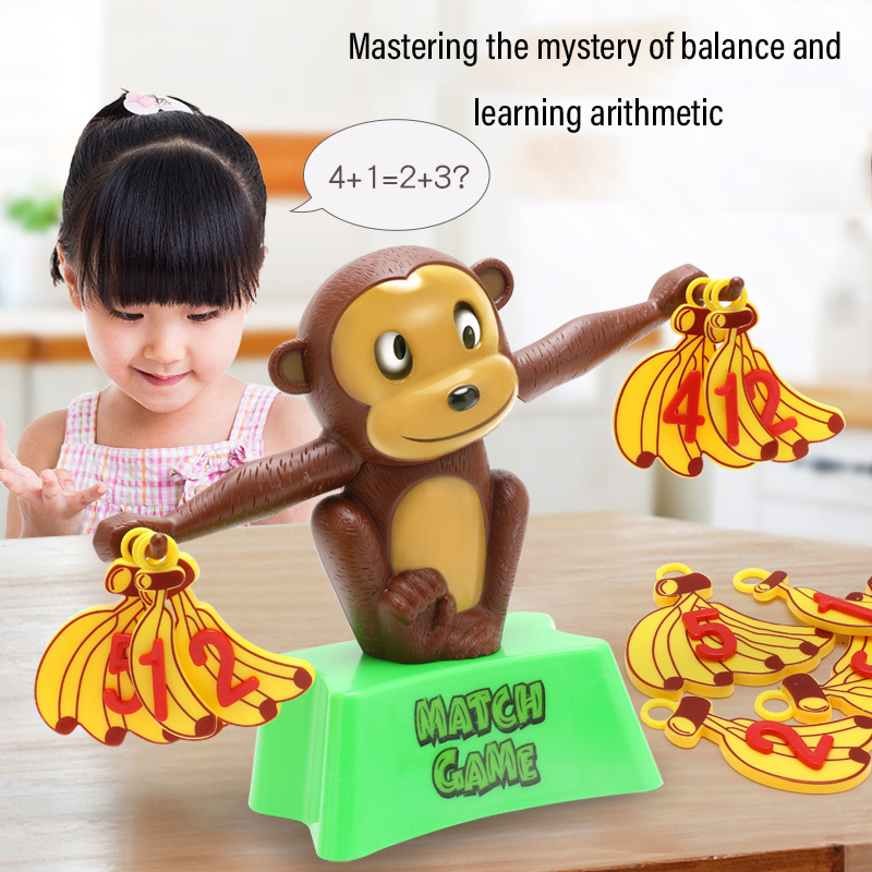 2023new style children cool counting math game digital educational toys math monkey number balance montessori monkey balance toy