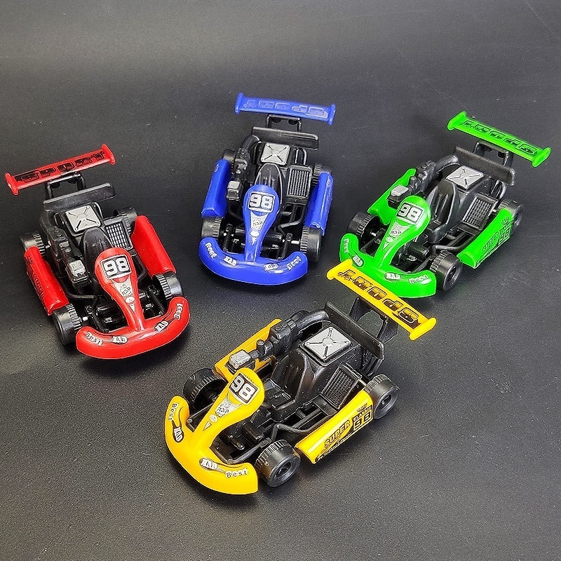 2024 Mini Pull Back Power Go-Kart Car Racing Game Vehicle Model Children Educational Toy Funny Kids Toys for Boys Plastic Car