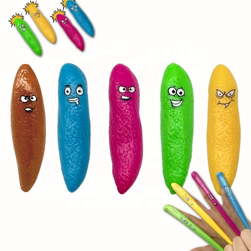 2023 TPR Poop Mini Flying Sticky Finger Slingshot Kids Funny Tiny Gifts Boys Gags Practical Joke Silly Gag Toys For Teens