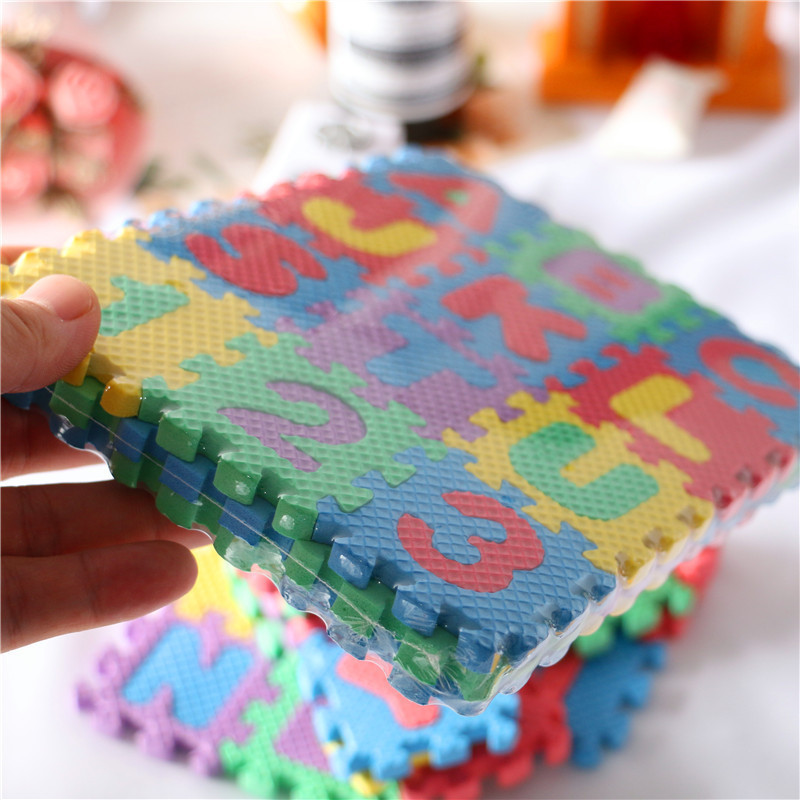 36 pcs/set Miniature Furniture EVA Floor Mat Doll House Bedroom Accessories Children Foam Alphabet Letters Numbers Floor