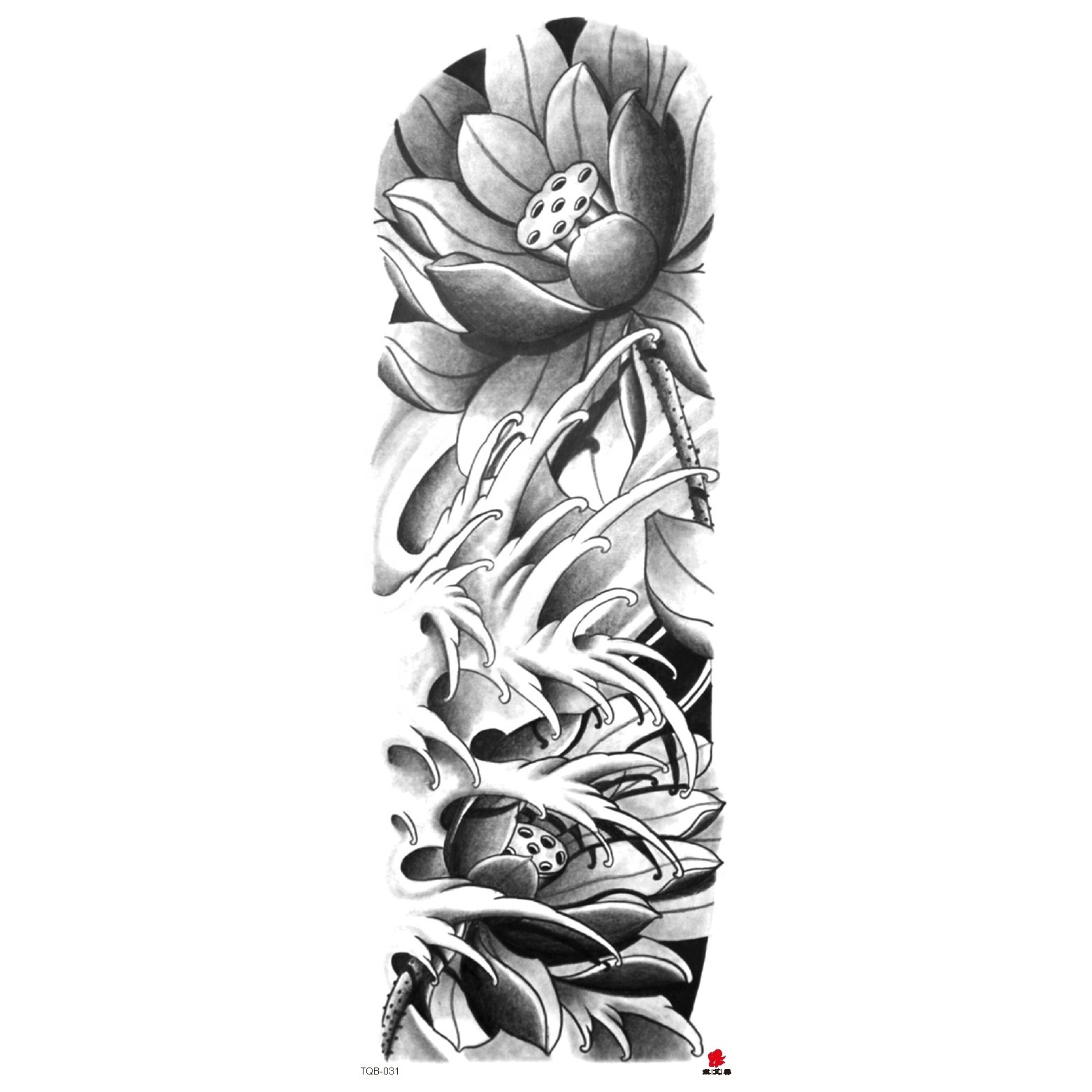 Cheap hot sale Men Large Arm Sleeve Black Sexy Waterproof Temporary Tattoo Sticker Full Arm Big Skull Flower Tattoo Stickers