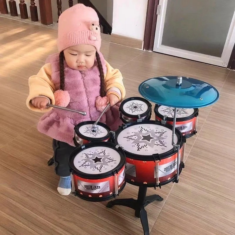 2023 Hot selling educational music rock jazz electroplate drum toy for kids Musical Instrument Toy