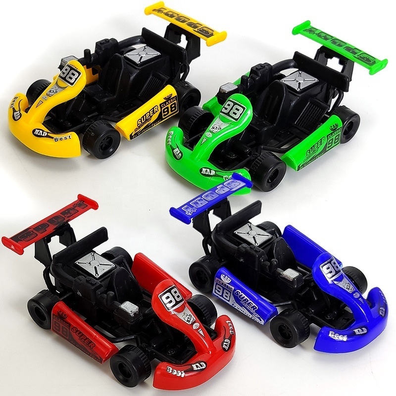 2024 Mini Pull Back Power Go-Kart Car Racing Game Vehicle Model Children Educational Toy Funny Kids Toys for Boys Plastic Car