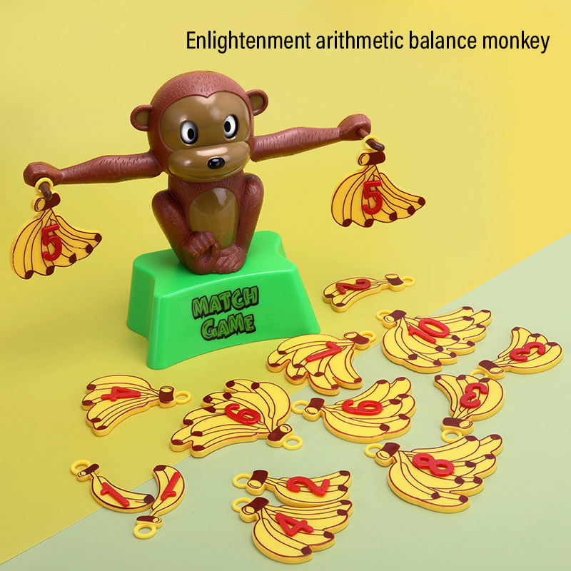 2023new style children cool counting math game digital educational toys math monkey number balance montessori monkey balance toy