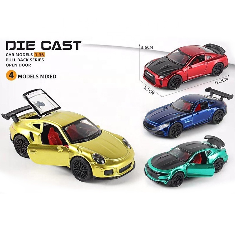 2023 New 1:36 High Restore Diecast Toy Vehicles Back Model Car Pull back toy car Wholesale plastic creative DIY pull back car