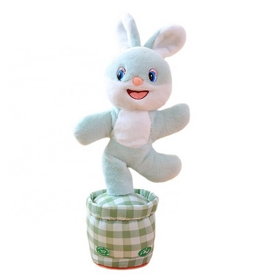 2023 New Singing Dancing Music Rabbit Cow Rose Plush Toy Talking Twisting Repeating Cactus Rose Plush Doll