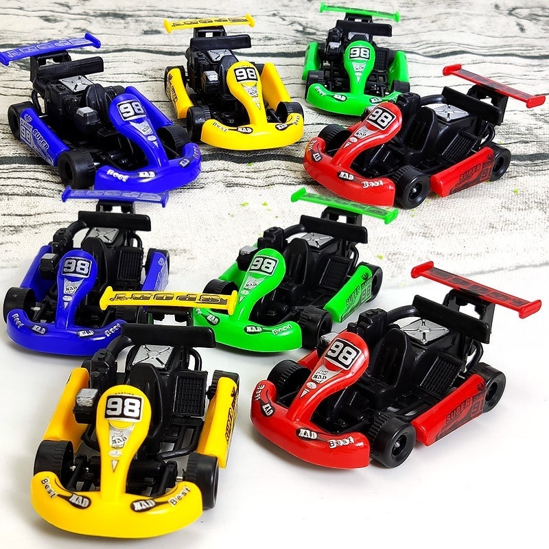 2024 Mini Pull Back Power Go-Kart Car Racing Game Vehicle Model Children Educational Toy Funny Kids Toys for Boys Plastic Car