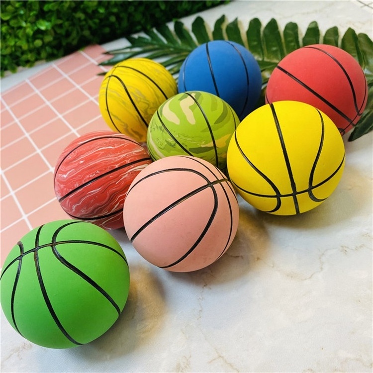 6cm ultra-high elasticity mini rubber basketball decompression hollow elastic ball children's toys MINI basketball wholesale