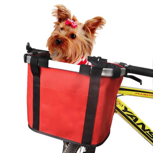 Multifunction Detachable Bicycle Handlebar Basket For Dog or Cat Large Folding Pet Carrier Bike Basket