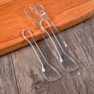 Independent packing ps disposable clear plastic Pudding Spoon mini Ice cream scoop