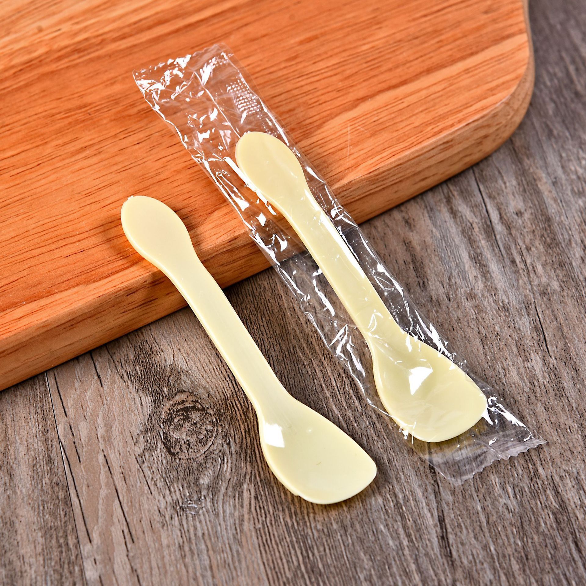 Independent packing ps disposable clear plastic Pudding Spoon mini Ice cream scoop