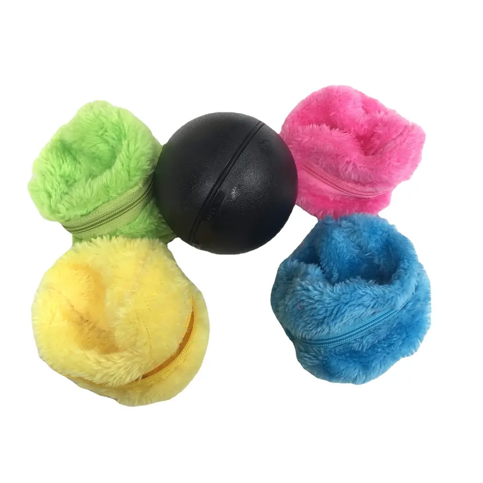 Wholesale Mop Dog Cat Electronic Automatic Roller Magic Microfiber Ball  Pet Plush Ball Toys