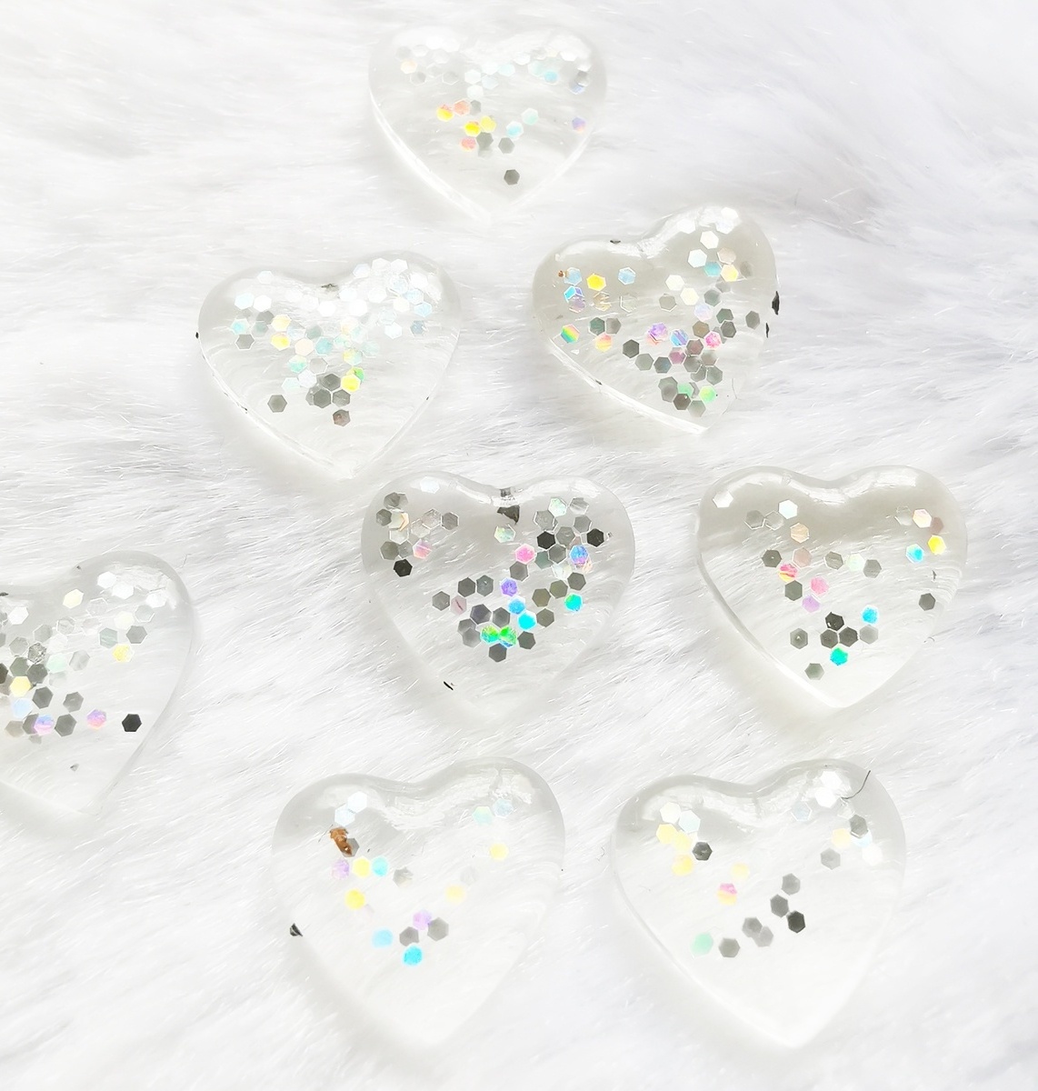 10mm white transparent heart with sequins resin rhinestone glue on wedding dress and flatback stone glue on finger nail hot sell