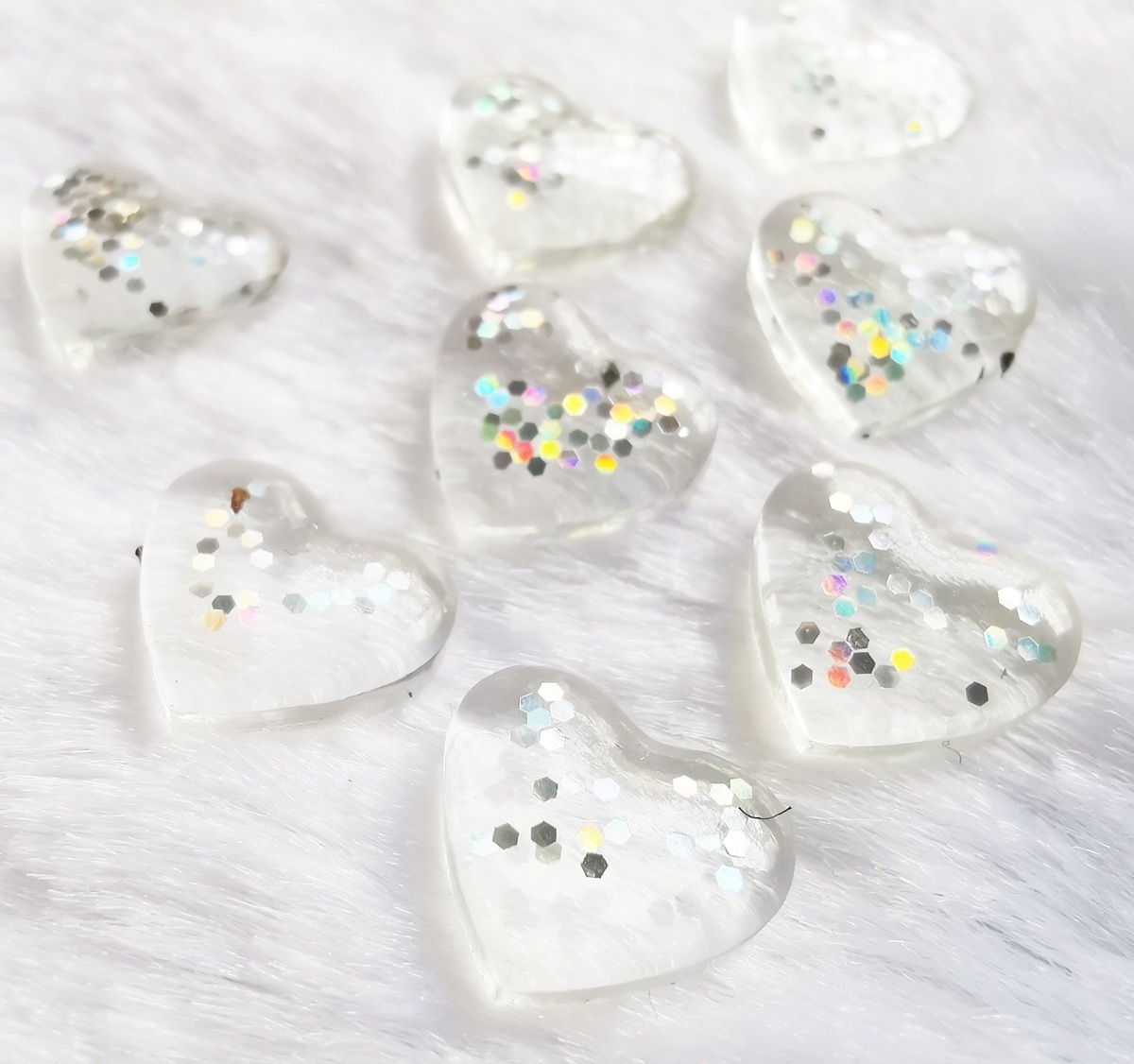 10mm white transparent heart with sequins resin rhinestone glue on wedding dress and flatback stone glue on finger nail hot sell