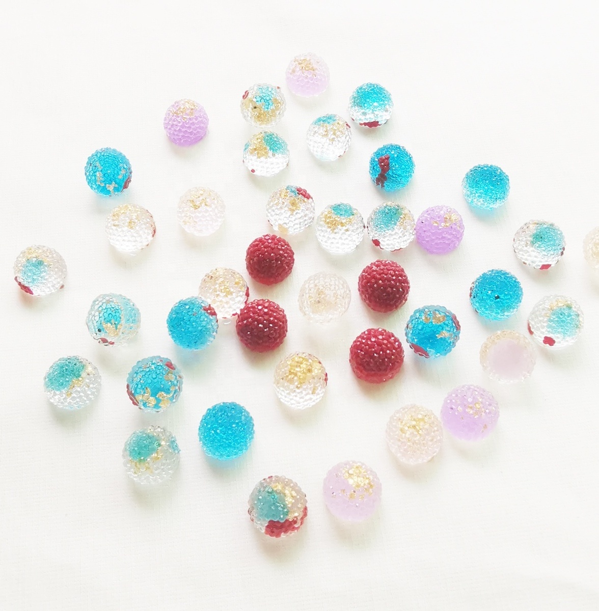 10mm blue half-ball with glitter resin stone glue on earing and flatback round beads glue on nail arts as decoration hot selling