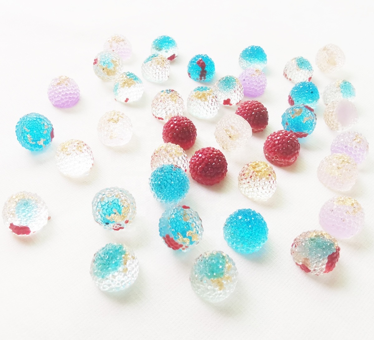 10mm blue half-ball with glitter resin stone glue on earing and flatback round beads glue on nail arts as decoration hot selling