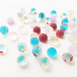 10mm blue half-ball with glitter resin stone glue on earing and flatback round beads glue on nail arts as decoration hot selling