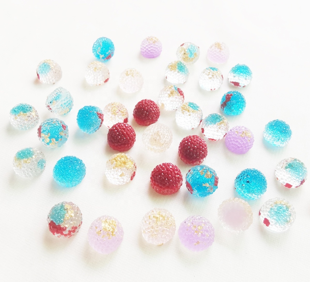 10mm blue half-ball with glitter resin stone glue on earing and flatback round beads glue on nail arts as decoration hot selling