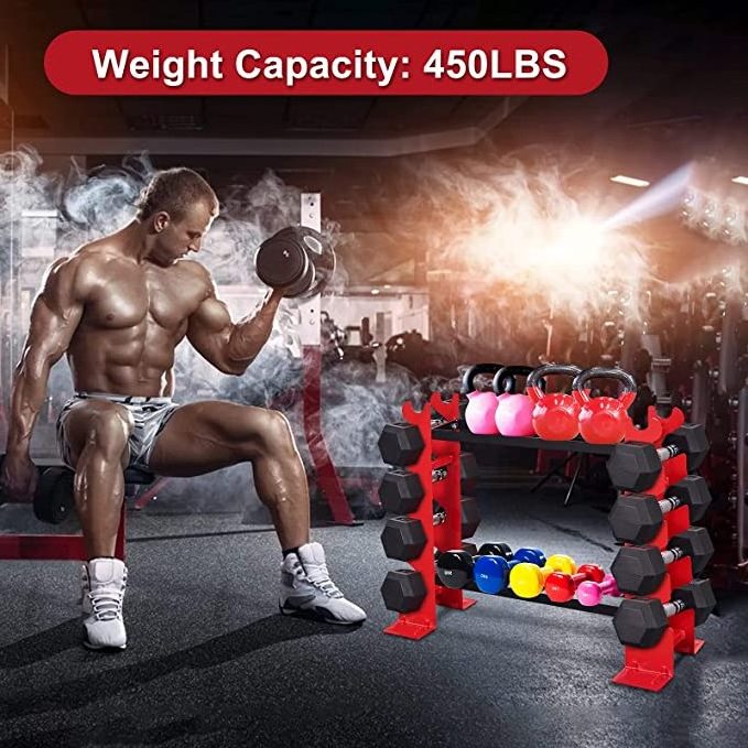 Hot Selling Compact Dumbbell Rack Free Weight Holder Stand For Home Gym Equipment 20.50 x 8.50 x 27.00 inches