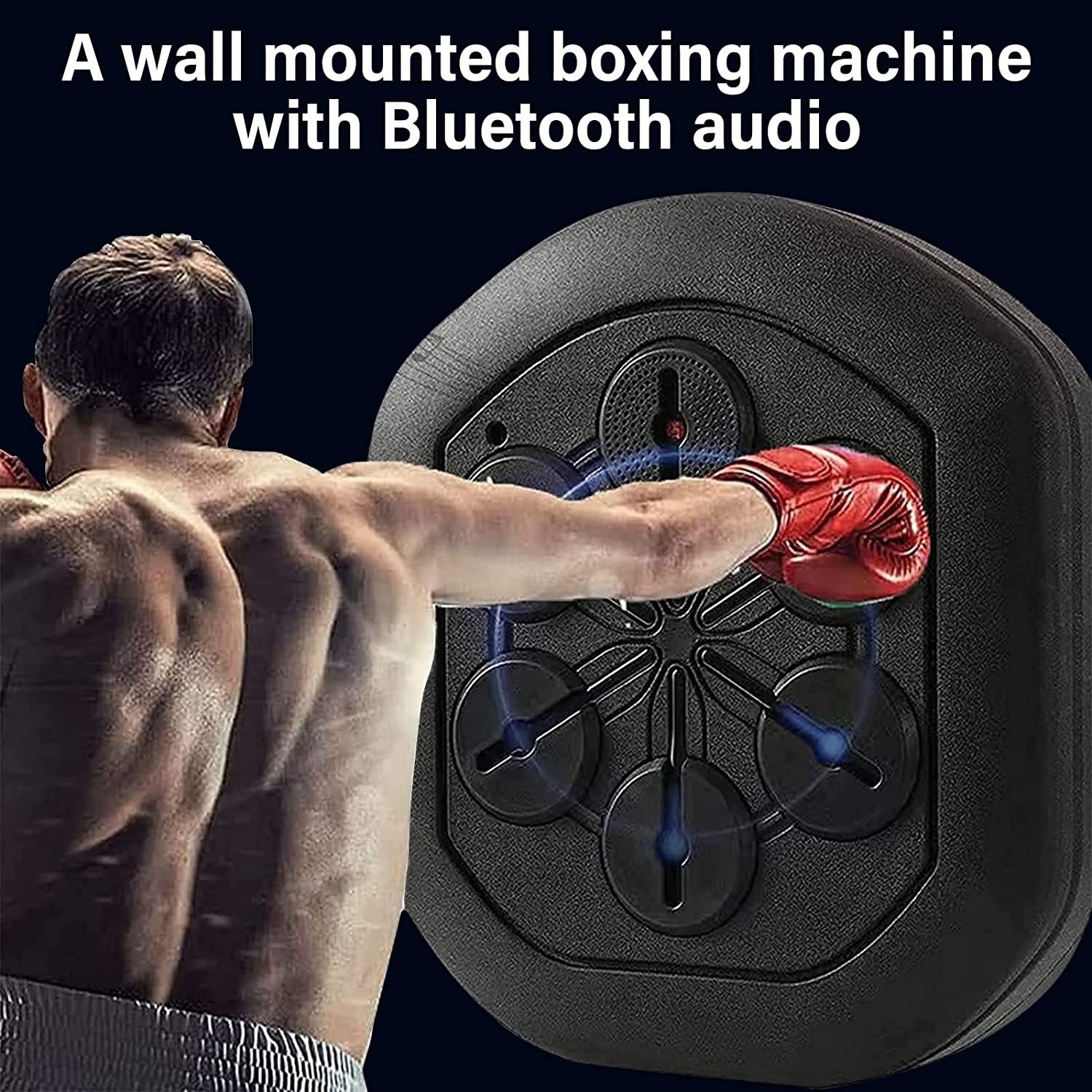 HANAN FIT Music Electronic Boxing Machine  With Bluetooth Rechargeable LED Light  Wall Mount For Kids Adults Punching Targets