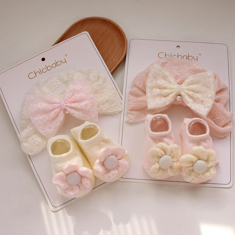 Summer lace Cute Bow Baby Hats Small Flower Floor Anti Slip Baby Socks Cotton New Born Baby Socks