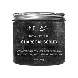 New /Private Label Deep Cleansing Exfoliating Activated Charcoal Scrub For Body And Face 284g