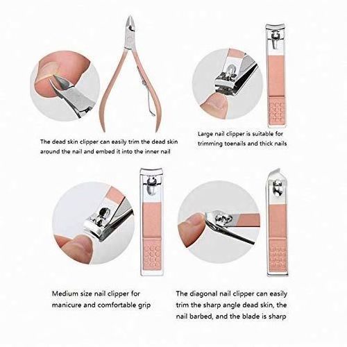 Custom logo New 7/8/16 Pcs Mini Manicure Gift Professional Pedicure Set Rose Gold Girls Beauty Kit Wholesale