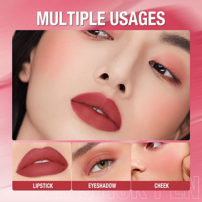 O.two.o New Arrival 6 Colors Velvet Matte Lipsticks Cosmetic Waterproof Long Lasting Red Stick Makeup Lip Tint Pen