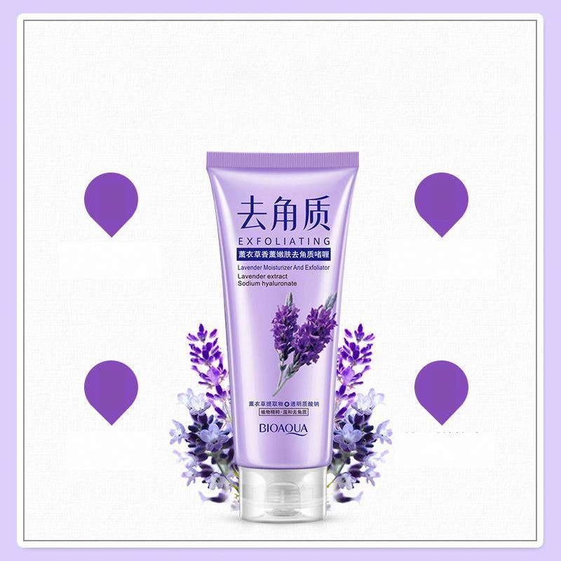 OEM BIOAQUA private label herbal hydrating deep clean tender skin lavender exfoliator facial cleanser