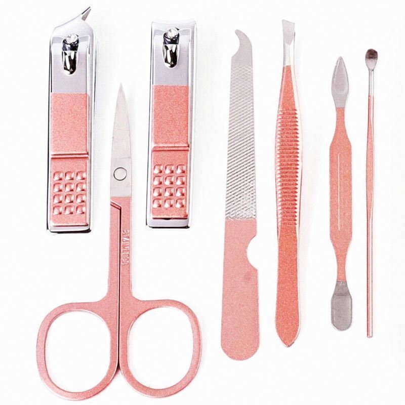 Custom logo New 7/8/16 Pcs Mini Manicure Gift Professional Pedicure Set Rose Gold Girls Beauty Kit Wholesale