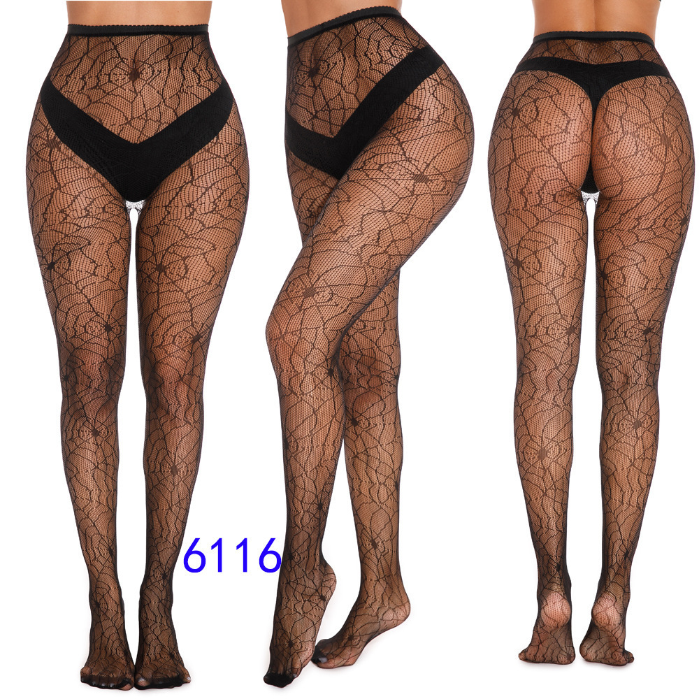 Hot Sale Spider Pantyhose Stockings Skinny Web Tights High Stretch Hosiery Halloween Witch Fancy Dress Long Women Stocking