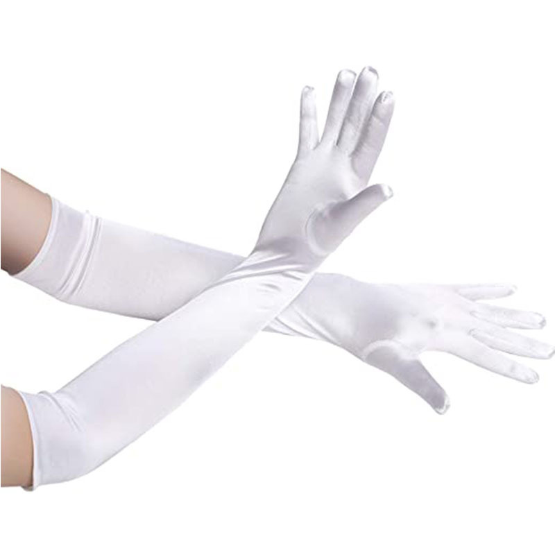 Fashion 1920s Long White Glove 53cm Cosplay Costume Accessories for Women Gloves for Single Party Bride Gloves