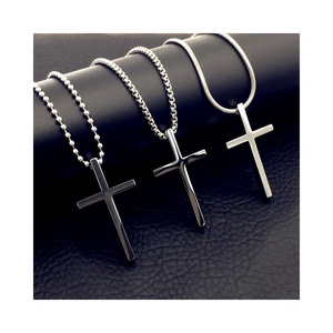 HP stainless steel cross necklace lettering titanium steel necklace couple necklace stainless steel chain