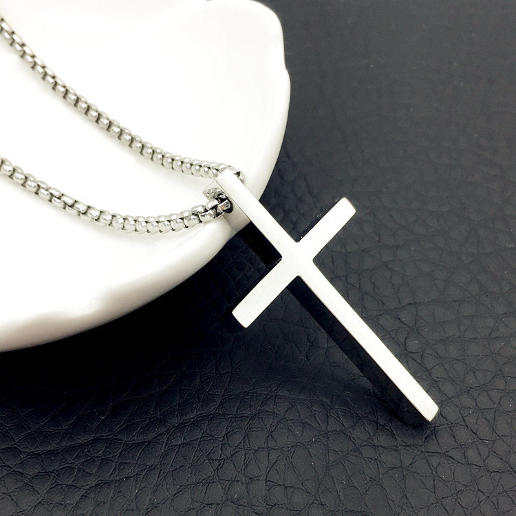 HP stainless steel cross necklace lettering titanium steel necklace couple necklace stainless steel chain