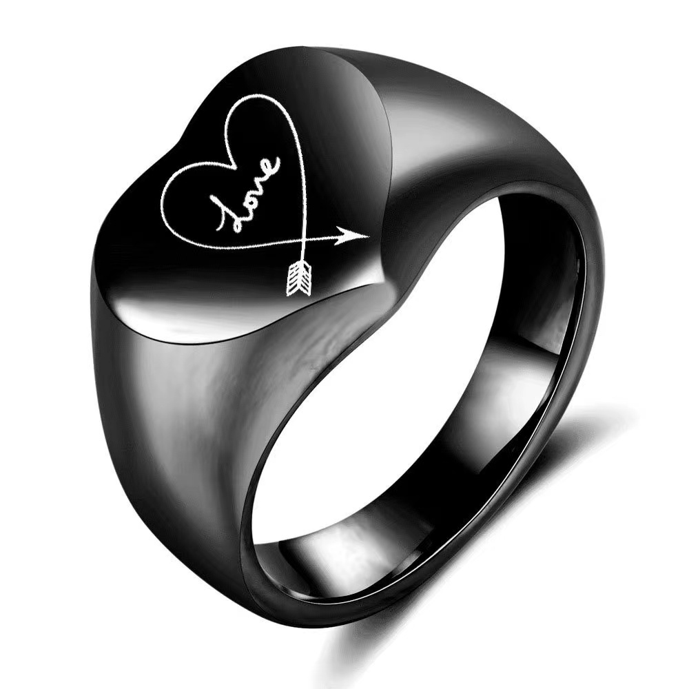 HP 18K Gold Stainless Steel Couple Rings Custom Heart Love Couples Ring for men women wholesale