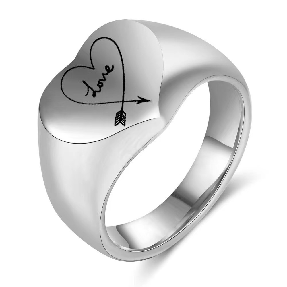 HP 18K Gold Stainless Steel Couple Rings Custom Heart Love Couples Ring for men women wholesale