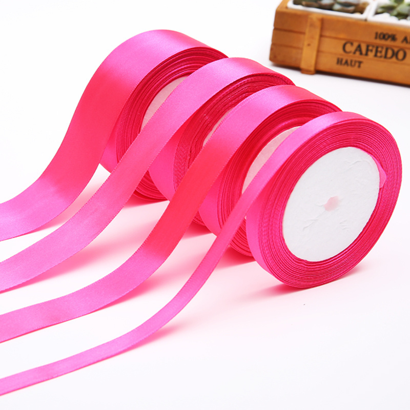 Wholesales  2cm 100% Polyester Ribbon Custom Printed Logo Packing Gift Satin Ribbon