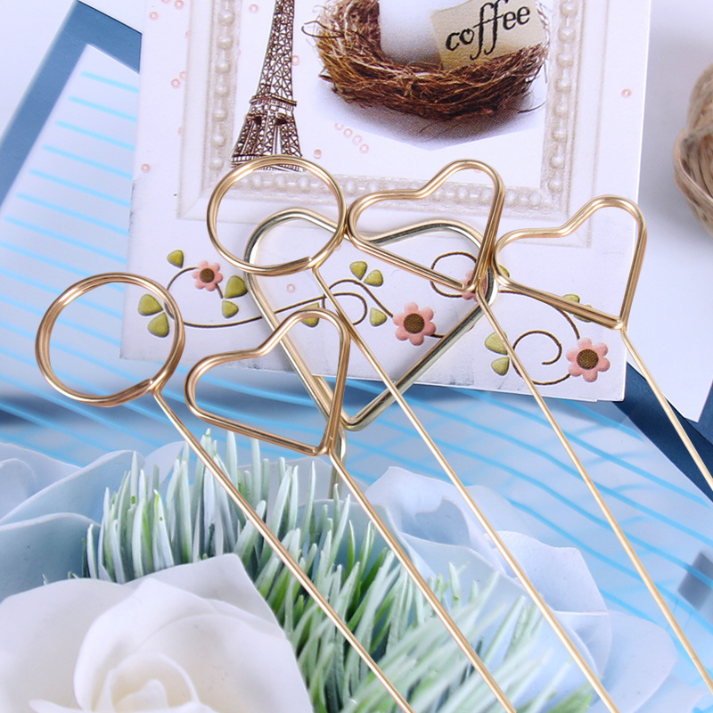 2021 Metal Holder Bouquet Card Insert Floristry Material Metal Flower Card Holder Bouquet Card