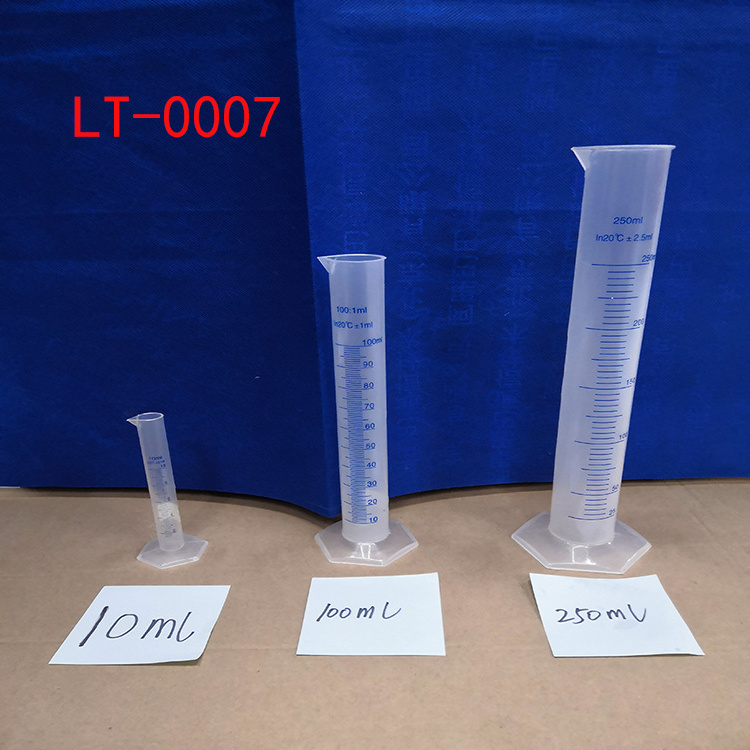 Graduated cylinder 10ml100ml250ml scale line laboratory household plastic printing student science and education