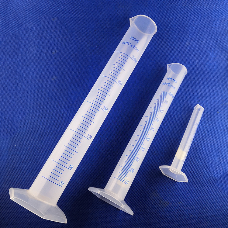 Graduated cylinder 10ml100ml250ml scale line laboratory household plastic printing student science and education