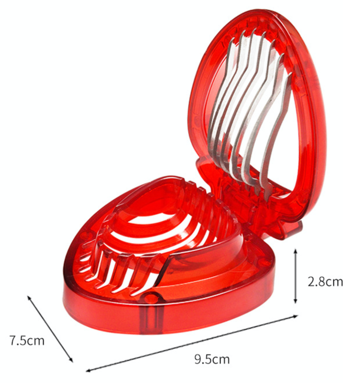 H978 Home Kitchen Bakery Fruit Tools Plastic Shell Strawberries Slicer Heart Shaped Stainless Steel Blade Strawberry Cutter