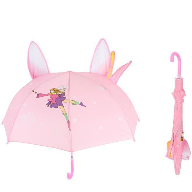 DDA203 Manual Open Straight Stick Umbrella J Handle Paraplu Cheap Custom 3d Animals Print Child Kids Cartoon Animal Umbrella