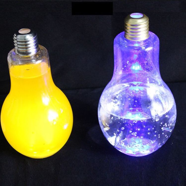 K17  Plastic Party Favors cup with Straw Light Bulb Shaped Bottles