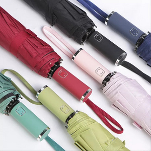 WHY33 Automatic Open Close Reverse LED Umbrellawith reflective strip 3-folding Business Reverse  Umbrella With Light