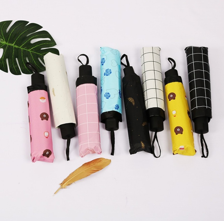 DD837  Wholesale Factory Cheap Various Umbrellas YIWU Custom Logo Clear Colorful UV Umbrella Straight Folding Sun Rain Umbrella