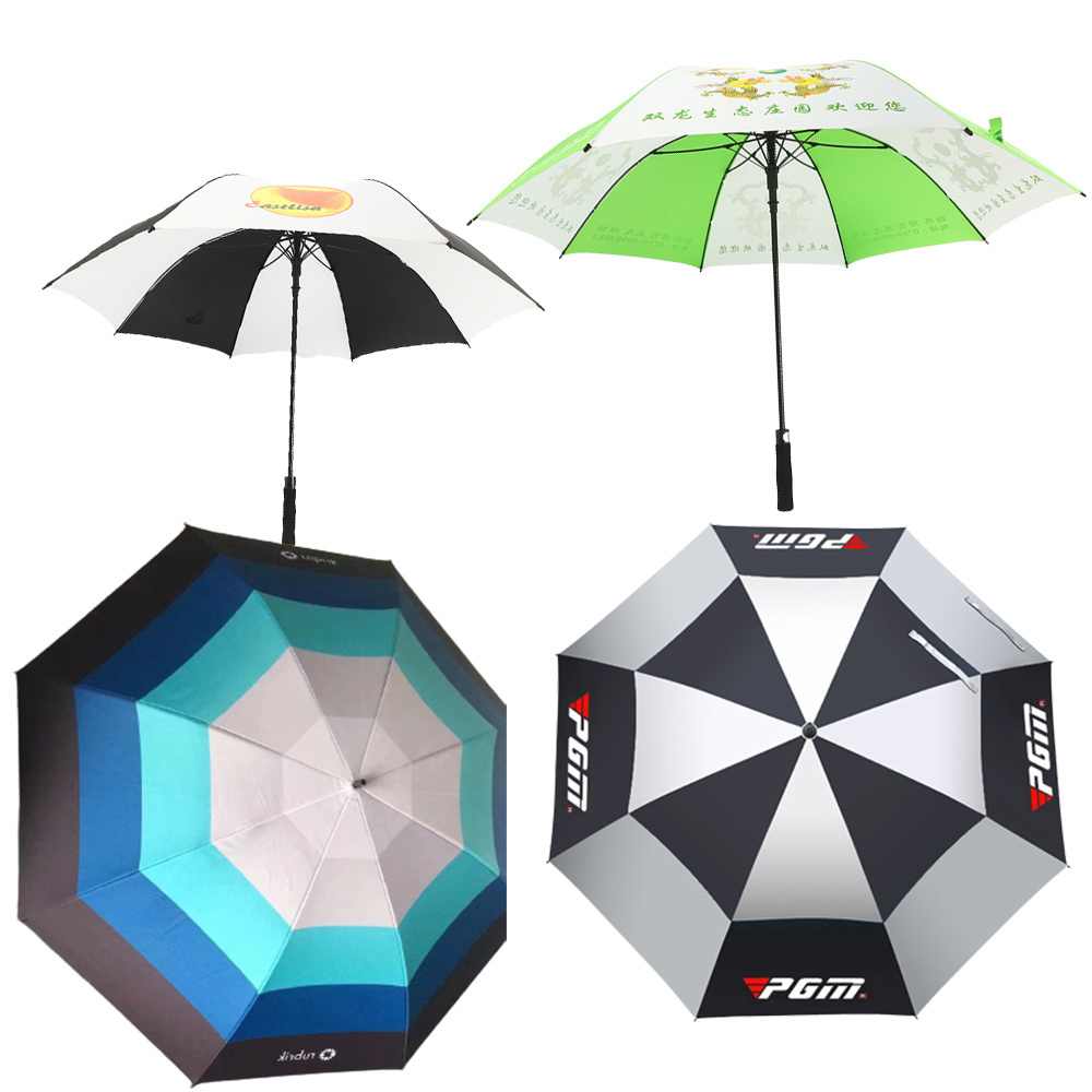 W024   Customized Logo Printing Double Canopy Golf Umbrella