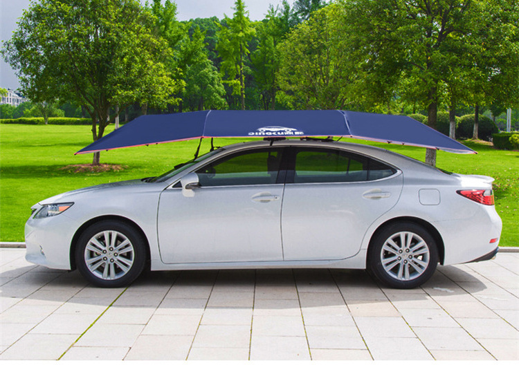 KLH392 4.2M Car Roof Shade Cover Umbrella Semi Automatic Folded Portable Car Protection Umbrella