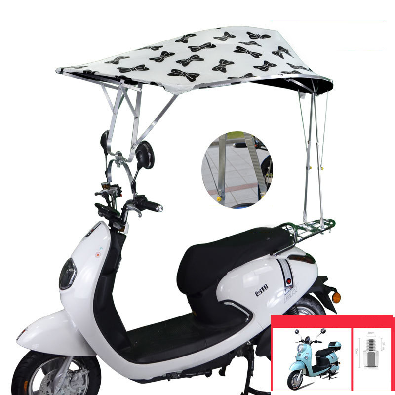 KLH437 Black Coating Motor Rain Shelter Electric Bike Umbrella Outdoor Windproof Sunshade Cover Dovetail Motorcycle Umbrella